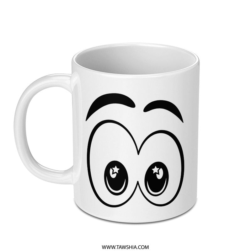 Googly Eyes Mug, Funny Cartoon Mug, Cute Eye Mug, Novelty Coffee Mug, Gift for Her, Gift for Him, Unique Mug, Quirky Mug, Humor Mug - Tawshia