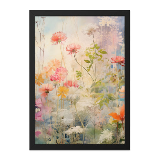 Floral Wall Art, Botanical Print, Garden Flowers Painting, Watercolor Artwork, Colorful Flower Field, Home Decor - Tawshia
