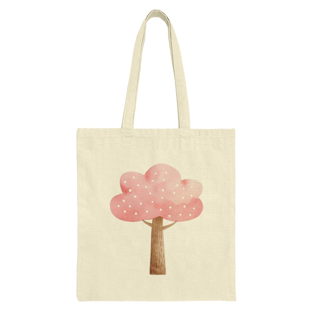 Pink Blossom Tree Tote Bag, Cute Tree Design Bag, Watercolor Tree Art, Aesthetic Shopping Bag, Reusable Grocery Bag, Everyday Bag - Tawshia