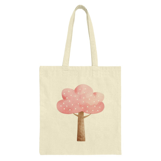 Pink Blossom Tree Tote Bag, Cute Tree Design Bag, Watercolor Tree Art, Aesthetic Shopping Bag, Reusable Grocery Bag, Everyday Bag - Tawshia