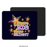 Dream Big Shine Bright Mouse Pad, Motivational Quote Desk Decor, Starry Mousepad, Office Accessories, Computer Mat, Work From Home Gift - Tawshia