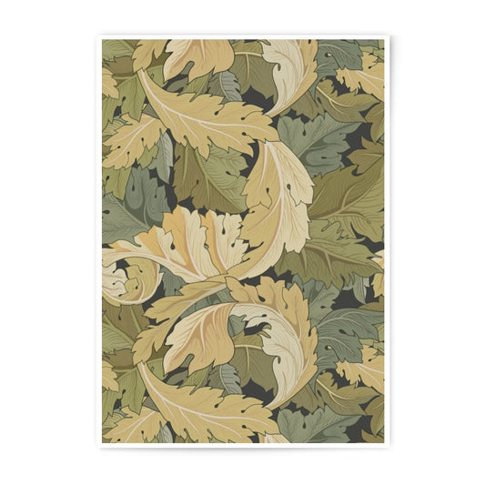 Oak Leaves Photographic Print, Art Nouveau Wall Decor, Nature Inspired Art, Botanical Print, Vintage Style Artwork, Home Decor, Wall Art - Tawshia