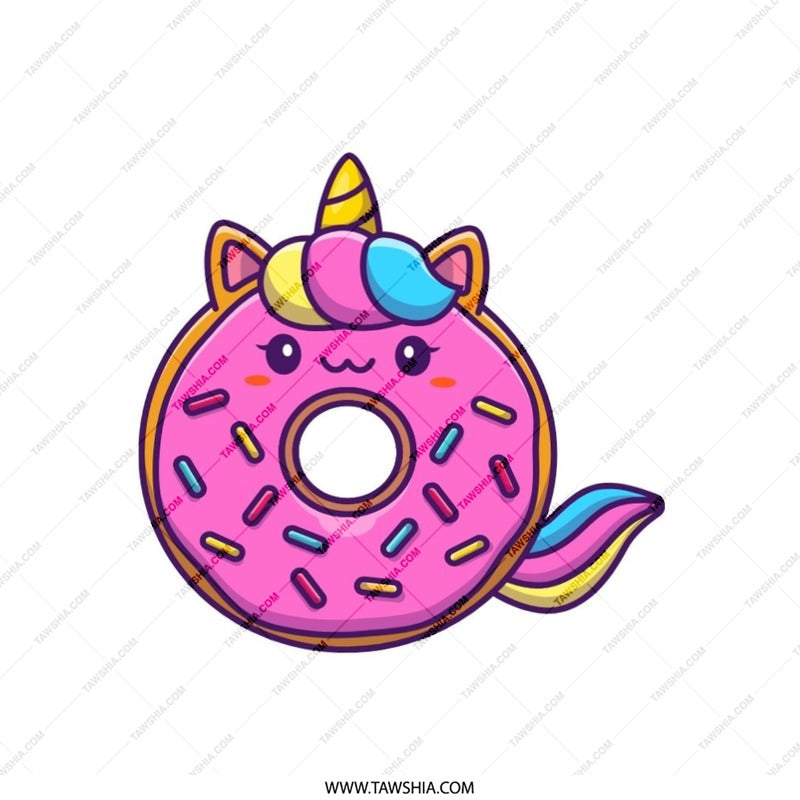 Donut Unicorn Pillow, Cute Animal Pillow, Foodie Home Decor, Fun Kids Room Pillow, Unique Design Pillow, Comfortable Pillow Decor - Tawshia