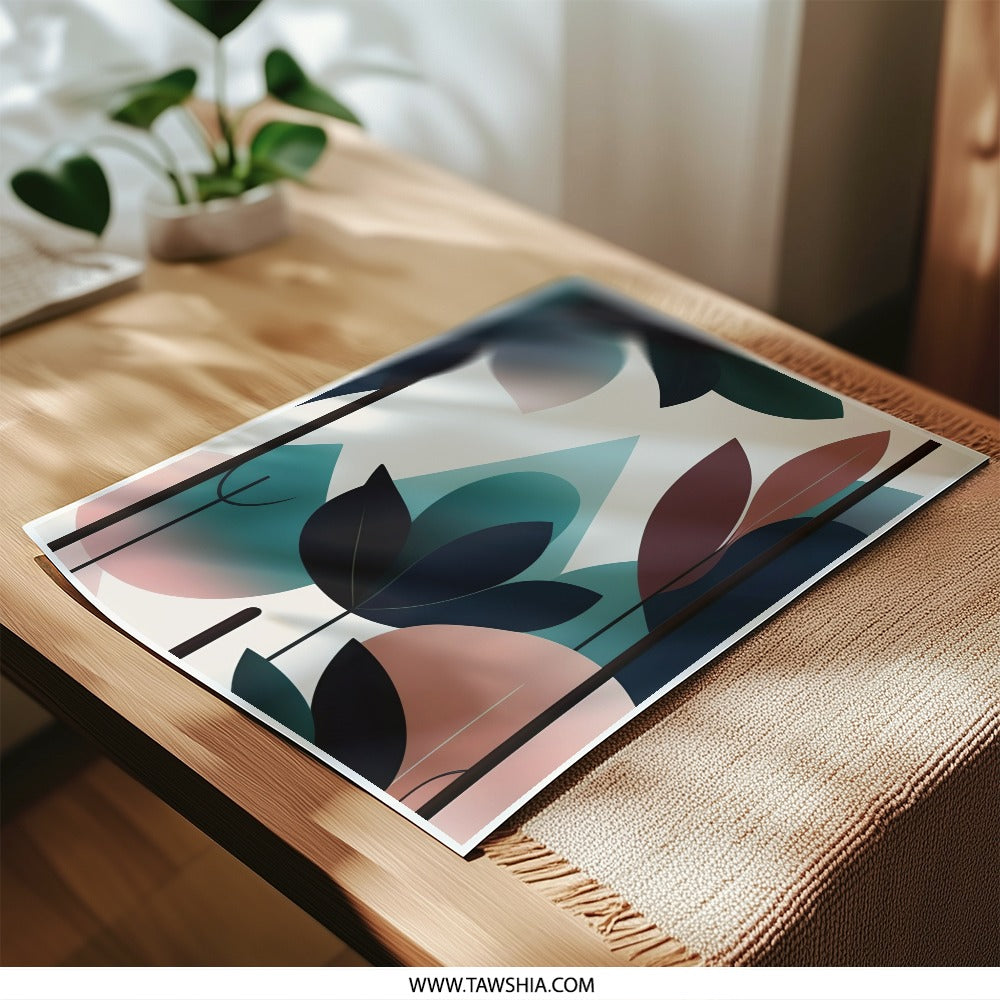 Abstract Foliage Photographic Print, Modern Wall Art, Botanical Decor, Contemporary Art Print, Geometric Leaves, Home Decor - Tawshia