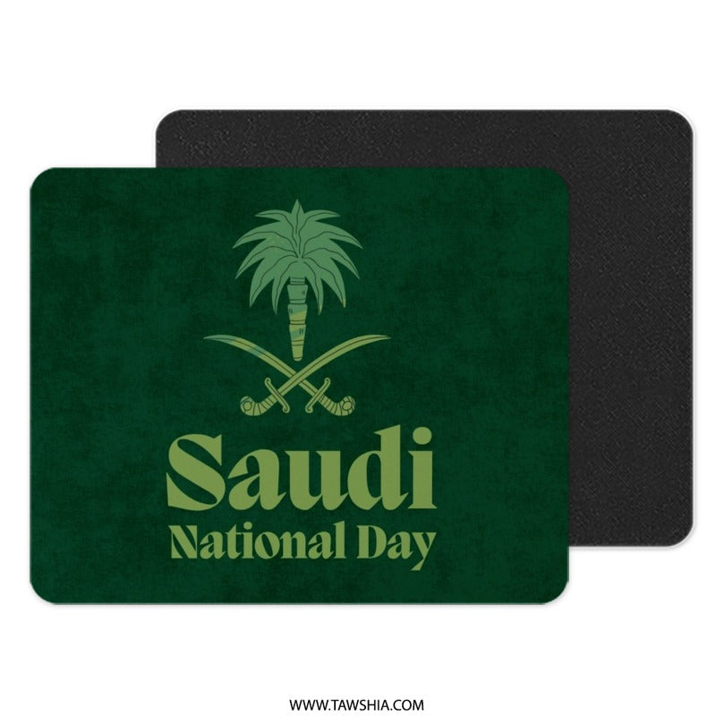 Saudi National Day Mouse Pad, Green, Emblem, National Day Gift, Saudi Arabia Gift, Unique Office Decor, Keyboard Pad, Gaming, Work From Home - Tawshia