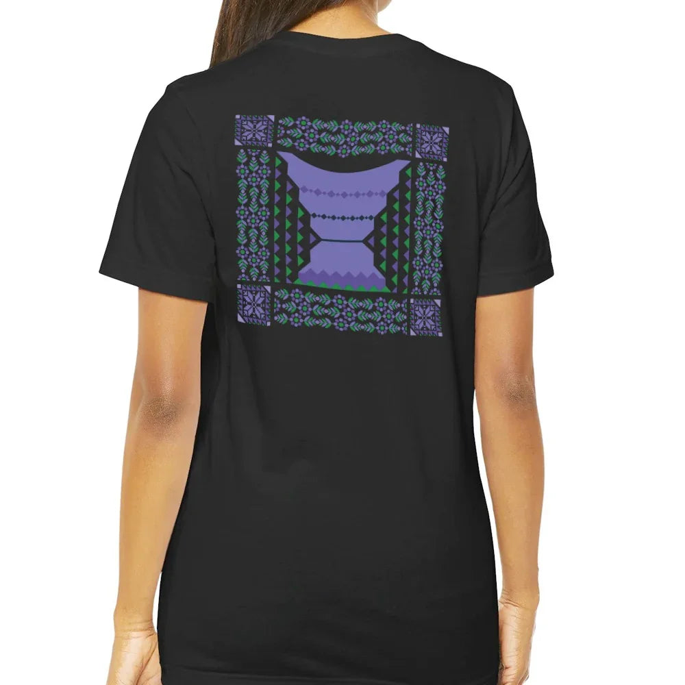 Geometric Design Purple Graphic on Black TShirt product type