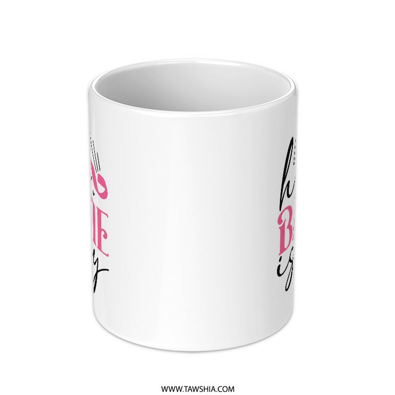 Her Battle Is My Battle Mug, Breast Cancer Awareness Gift, Support Mug, Warrior Mug, Gift for Survivor, Cancer Fighter Mug - Tawshia