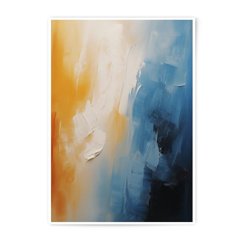 Abstract Painting Photographic Print, Modern Art Wall Decor, Blue Orange Artwork, Home Decor Print, Contemporary Art Print - Tawshia