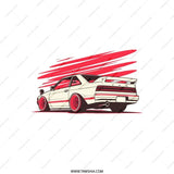 JDM Car Pillow, Japanese Automotive Art, Red Accent Pillow, Car Enthusiast Decor, Racing Inspired, Drift Culture Gift, Car Guy Gift - Tawshia