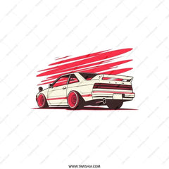 JDM Car Pillow, Japanese Automotive Art, Red Accent Pillow, Car Enthusiast Decor, Racing Inspired, Drift Culture Gift, Car Guy Gift - Tawshia