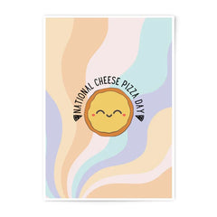 Cheese Pizza Photographic Prints, National Pizza Day Art, Cute Pizza Art Print, Food Lover Decor, Quirky Kitchen Wall Art - Tawshia