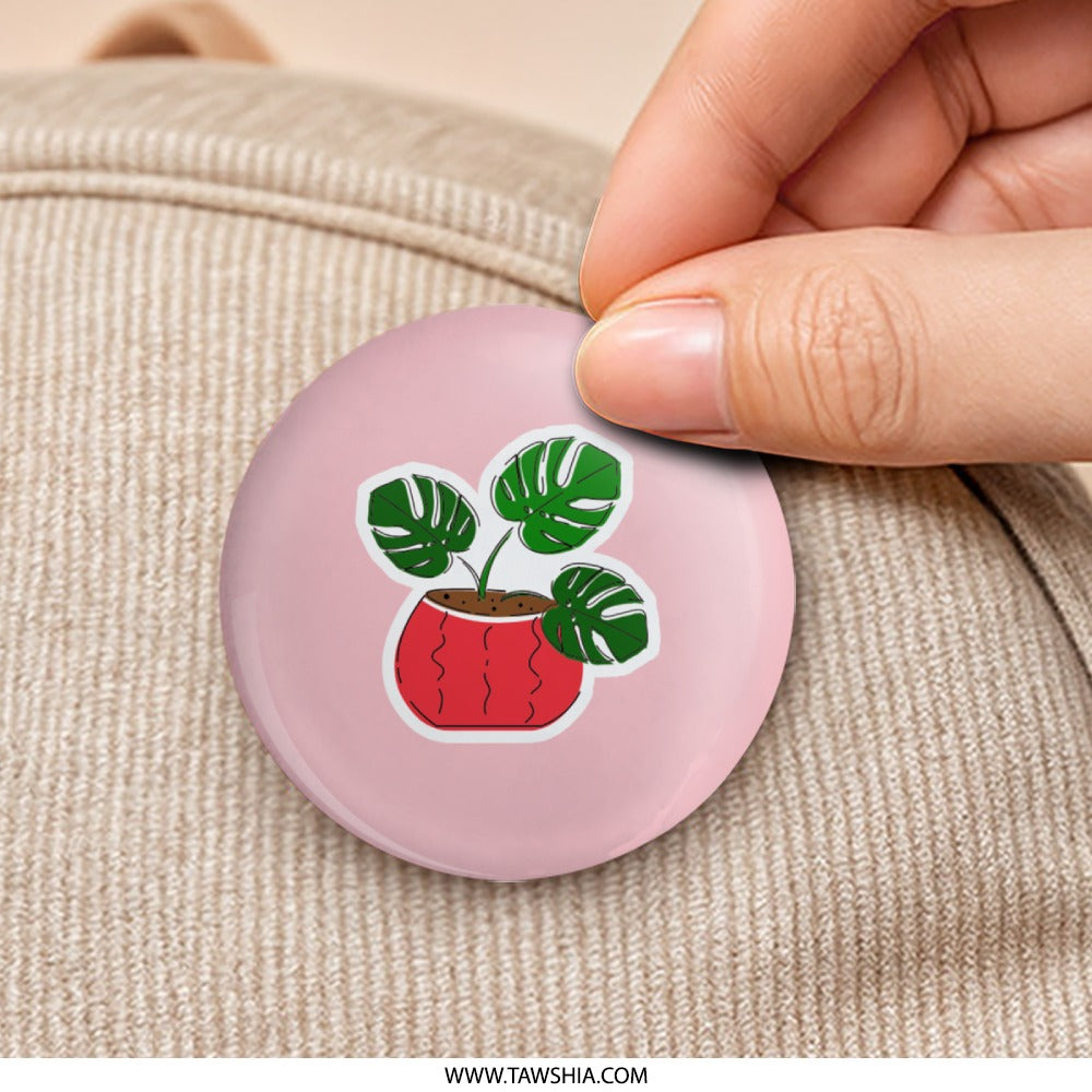 Monstera Pinback, Houseplant Lover Gift, Trendy Plant Pin, Potted Plant Badge, Tropical Leaf Jewelry, Indoor Plant Accessory, Cute Pins - Tawshia
