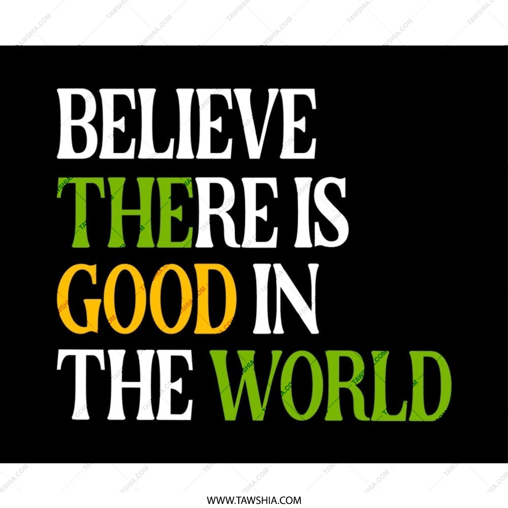 Believe There Is Good Mouse Pad, Inspirational Quote Desk Decor, Motivational Office Gift, Positivity Mousepad, Work From Home, Black - Tawshia