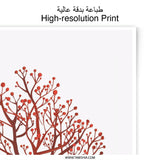 Red Berry Tree Photographic Print, Minimalist Tree Wall Art, Botanical Decor, Nature Photography, Red Accent Print, Modern Home Decor - Tawshia