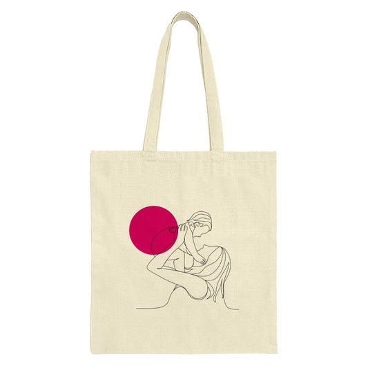 Mother and Child Line Art Tote Bag, Minimalist Art Tote, Gift for Mom, Abstract Graphic Tote Bag, Aesthetic Fashion Tote - Tawshia