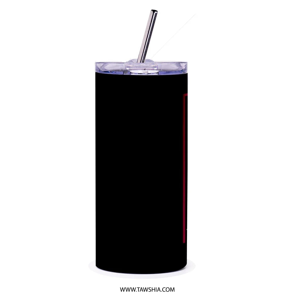 Sleek Black Travel Tumbler with Straw Drinkware Product