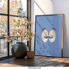 Funny Face Wall Art, Cartoon Eyes Print, South Park Inspired Poster, Quirky Home Decor, Minimalist Art Print, Gift Idea (136 characters) - Tawshia