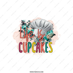 Life is Cupcakes Tote Bag, Baker Gift, Chef Tote, Cooking Lover, Unique Design, Everyday Bag, Stylish Tote, Cute Accessories - Tawshia