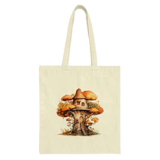 Mushroom House Tote Bag, Whimsical Cottagecore Bag, Fairy Tale Art Bag, Enchanted Forest Tote, Unique Gift for Book Lovers - Tawshia