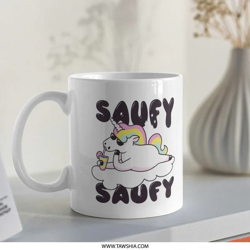 Saucy Saucy Unicorn Design Coffee Mug product type