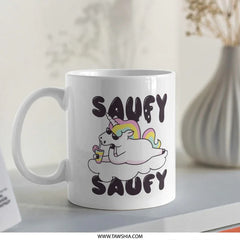 Saucy Saucy Unicorn Design Coffee Mug product type