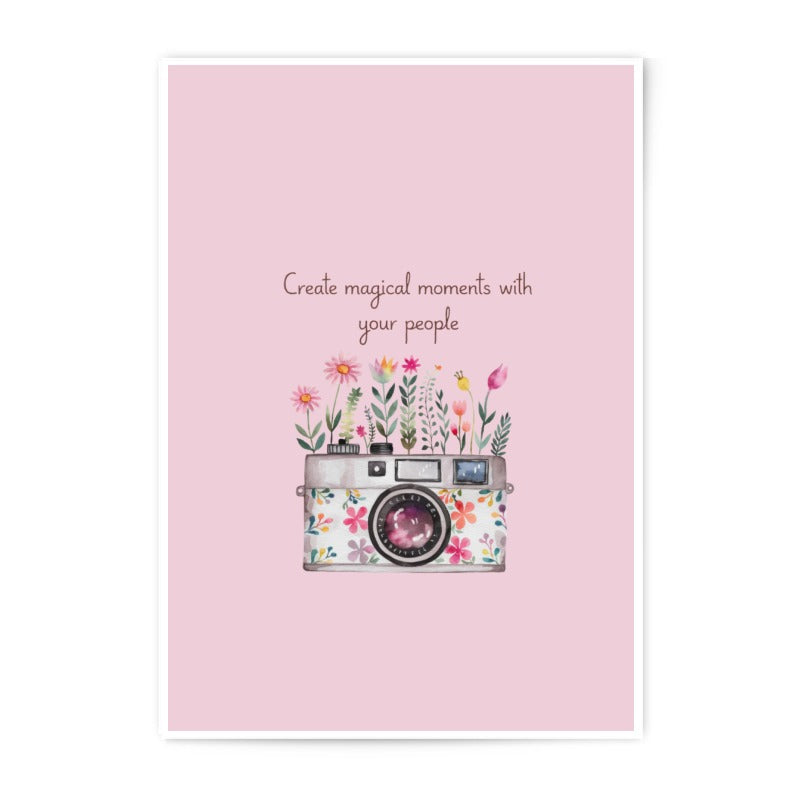 Camera Photographic Prints, Floral Camera Print, Wall Art Decor, Magical Moments Prints, Camera Illustration, Home Decor Gift, Art Prints - Tawshia