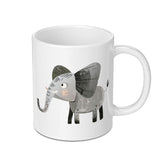 Elephant Mug, Cute Animal Mug, Coffee Mug, Tea Mug, Adorable Elephant Design, Gift Idea, Unique Mug, Cartoon Elephant Mug, Kids Mug - Tawshia