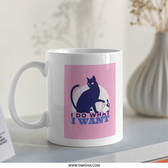 Cat Illustration I Do What I Want Design Mug product
