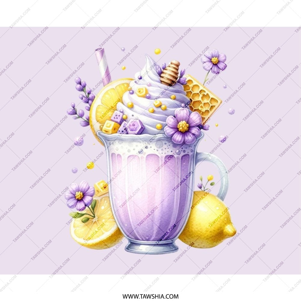 Purple Lemonade Mouse Pad, Floral Drink, Summer Desk Decor, Cute Workspace Accessories, Lemon Decor - Tawshia