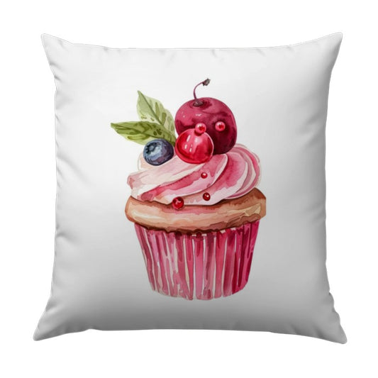 Cupcake Pillow, Sweet Treat Cushion, Watercolor Art Pillow, Dessert Decor Pillow, Home Decor Pillow, Cute Pillow, Kid Room Pillow - Tawshia