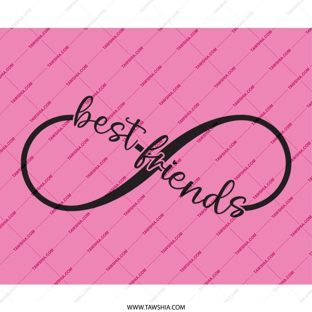 Best Friends Mouse Pad, Infinity Symbol, Friendship Gift, Pink Mousepad, Work From Home Decor, Office Accessories, Cute Desk Pad - Tawshia