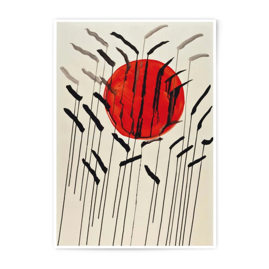 Abstract Sun Photographic Print, Sunrise Art, Modern Wall Decor, Minimalist Art, Japanese Sun Artwork, Home Decor, Office Decor - Tawshia