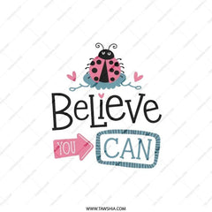 Believe You Can Pillow, Ladybug Pillow, Inspirational Pillow, Motivational Pillow, Decorative Pillow, Cute Pillow - Tawshia