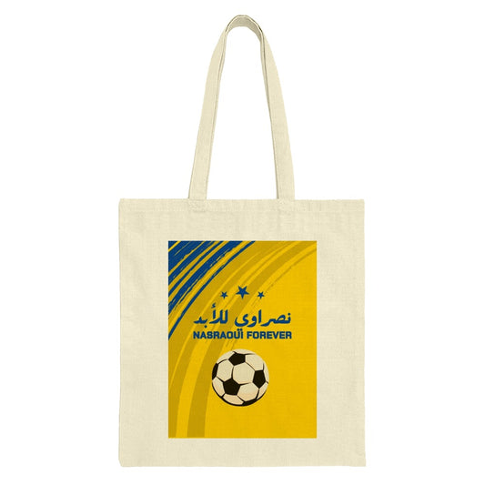 Football Tote Bag, Soccer Fan Gift, Nasraoui Forever Tote, Arabic Script Art, Sports Lover Present, Trendy Carryall, Unique Tote Bag - Tawshia