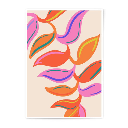 Tropical Leaves Photographic Print, Abstract Plant Art, Botanical Wall Decor, Colorful Foliage Artwork, Modern Home Decor - Tawshia