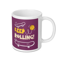 Keep Rolling Skateboard Theme Ceramic Mug product