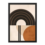 Abstract Geometric Wall Art, Modern Circle Print, Minimalist Artwork, Brown Arch Poster, Home Decor Art, Neutral Tone Wall Decor - Tawshia