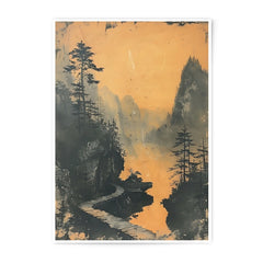 Misty Mountain Photographic Print, Landscape Wall Art, Forest and Path Photography, Atmospheric Home Decor, Unique Wall Hanging - Tawshia