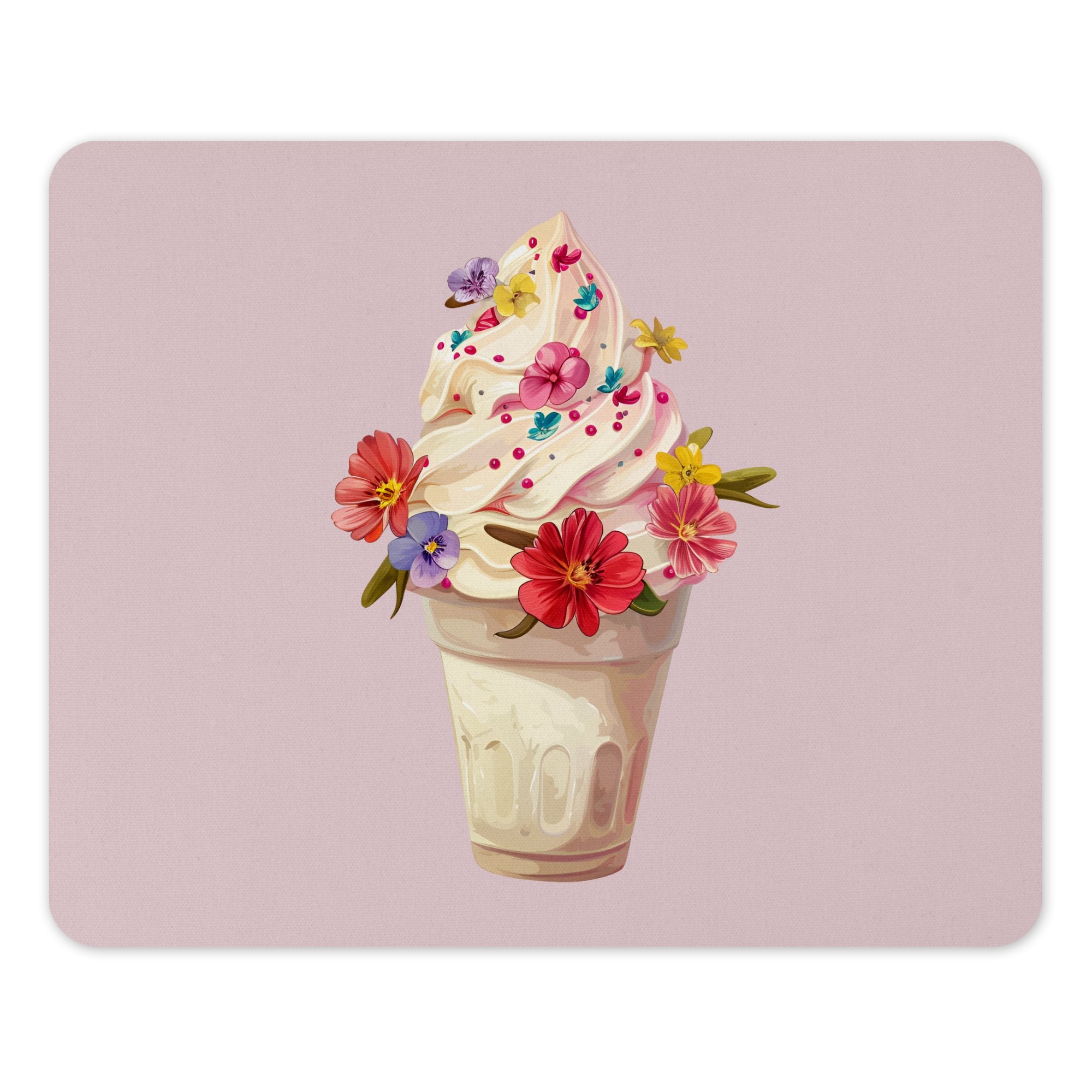 Floral Ice Cream Cone Design Art Print product