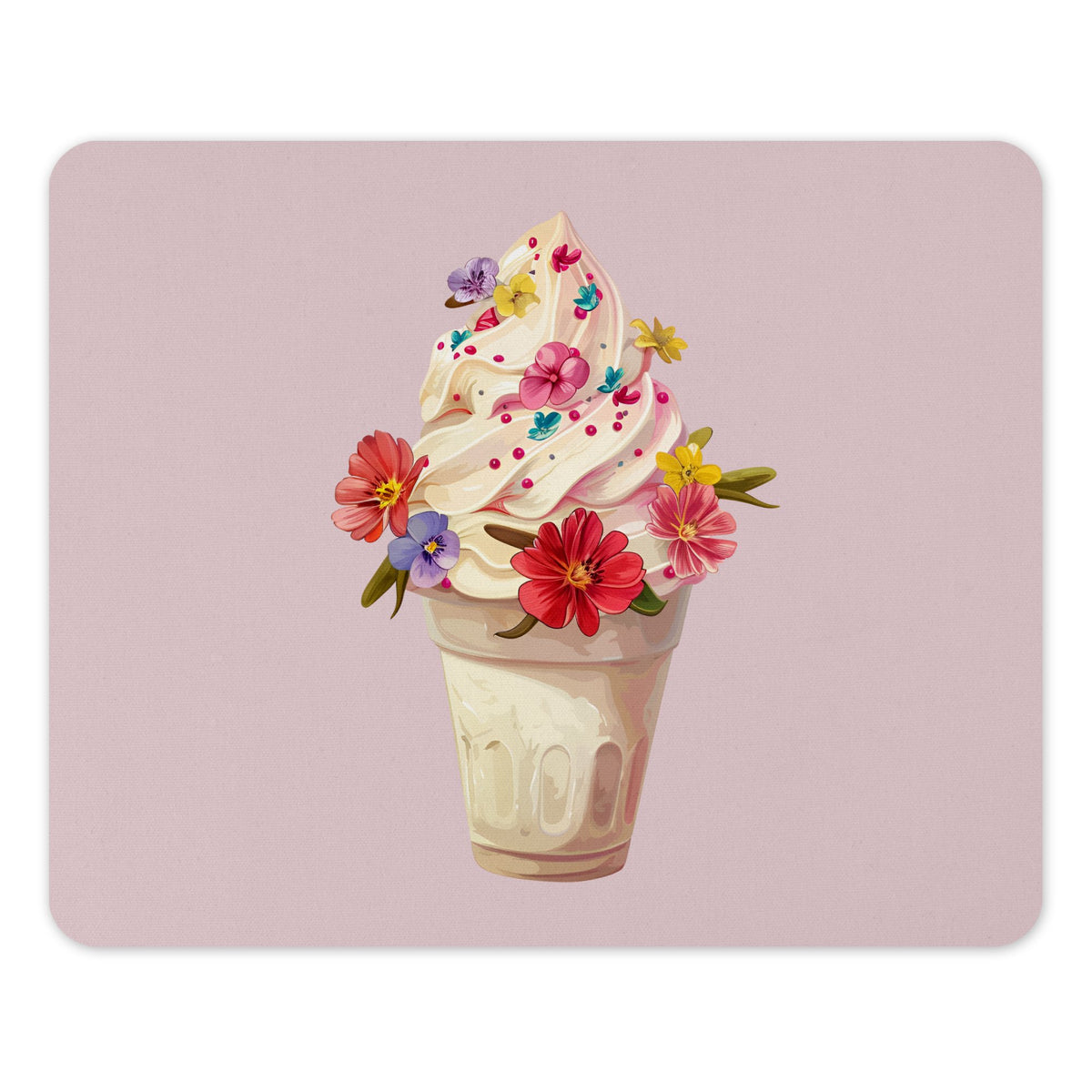 Floral Ice Cream Cone Design Art Print product