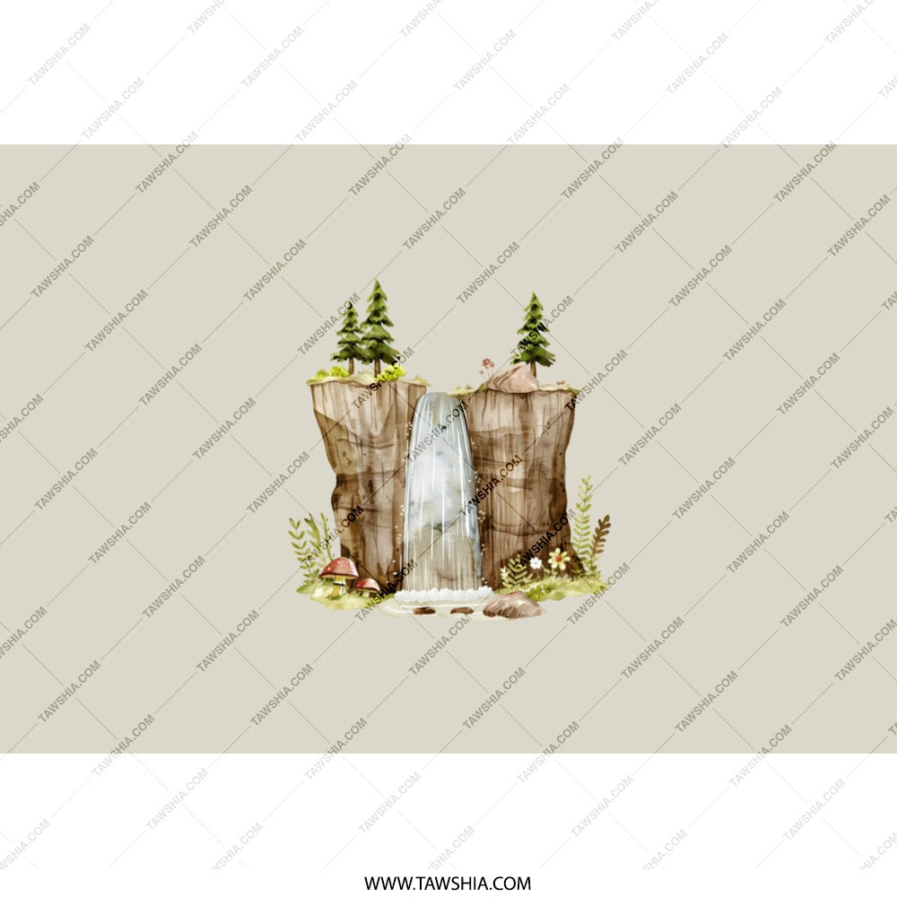 Waterfall Tumbler, Nature Tumbler, Landscape Tumbler, Outdoor Tumbler, Adventure Tumbler, Gift Idea, Travel Tumbler, Forest Design Tumbler - Tawshia