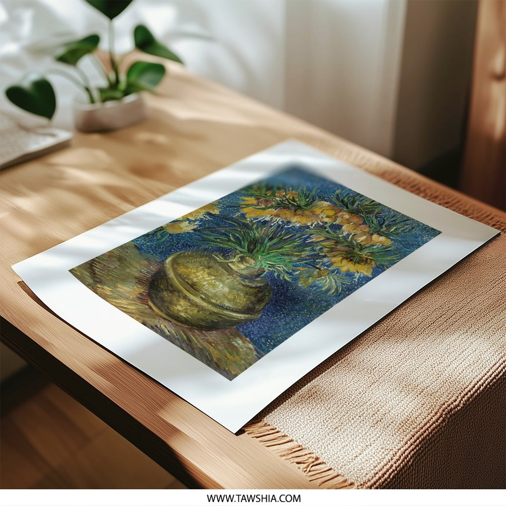 Crown Imperial Flowers Photographic Print, Van Gogh Art Print, Floral Art Print, Still Life Artwork, Home Decor Art, Wall Art - Tawshia