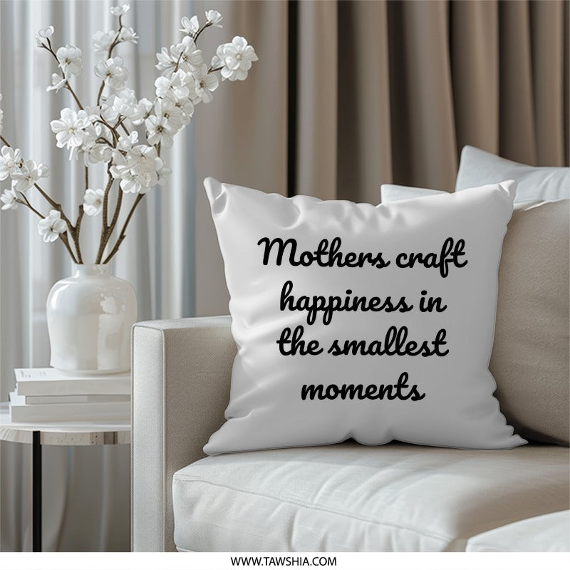 Mothers Craft Happiness Pillow, Home Decor, Throw Pillow, Mom Gift, Mothers Day Gift, Decorative Pillow, Inspirational Quote Pillow - Tawshia