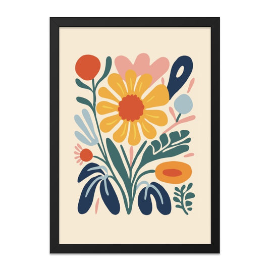 Abstract Floral Wall Art, Modern Flower Print, Colorful Botanical Wall Decor, Minimalist Home Decor, Contemporary Art Print - Tawshia