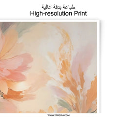 Floral Photographic Print, Peach Blossom Wall Art, Abstract Flower Decor, Botanical Print, Spring Decor, Modern Art Print (133 characters) - Tawshia