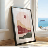 Abstract Landscape Wall Art, Minimalist Mountain Print, Boho Sunset Art, Earth Tones Decor, Modern Home Wall Decor, Unique Gift Idea - Tawshia