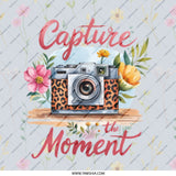 Capture the Moment Pinback, Floral Camera Pin, Photographer Gift, Photo Lover Badge, Cute Camera Button, Floral Pinback Button - Tawshia