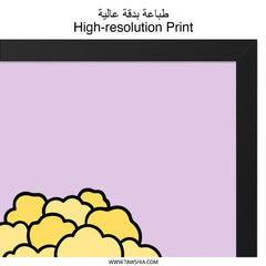 Cute Popcorn Wall Art, Happy Food Print, Kawaii Home Decor, Kid Room Art, Movie Night, Playroom Decor, Cartoon Popcorn Art - Tawshia