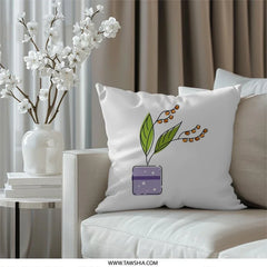 Minimalist Potted Plant Pillow, Modern Home Decor Pillow, Purple Pot Pillow, Stylish Accent Pillow, Housewarming Gift Idea - Tawshia