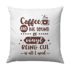 Coffee And Vinyl Pillow, Music Lover Decor, Cozy Home Accent, Gift for Audiophile, Decorative Throw Pillow, Gift for Music Fan - Tawshia